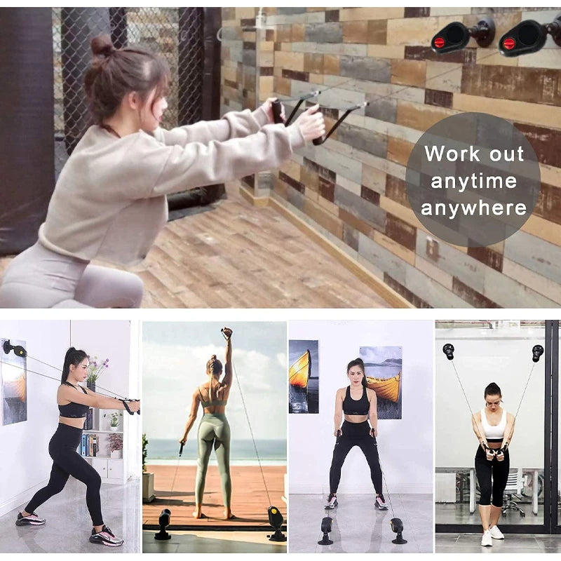 Fitness Widerstand Pull Down Seiltrainer mit Saugnapf